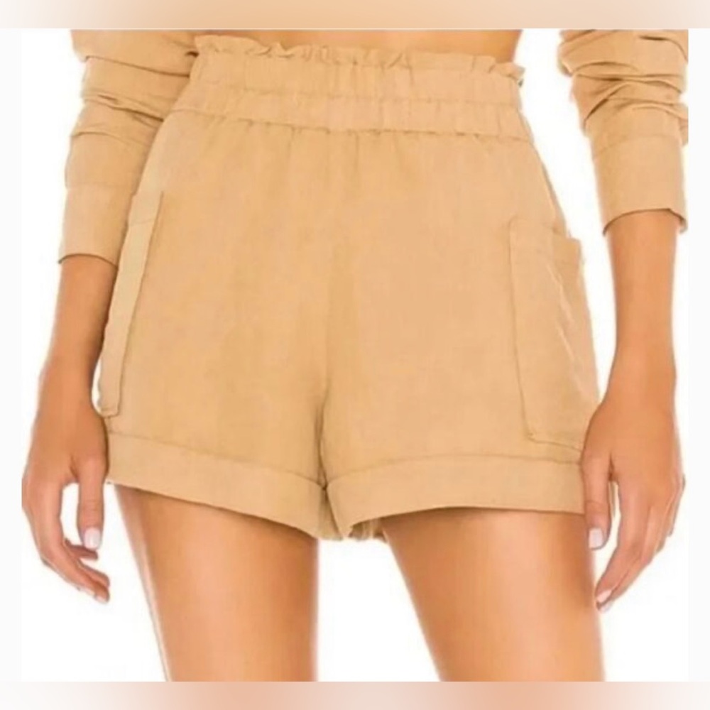 NWOT Show Me Your Mumu Disilvio Shorts in Tan Linen size L - Picture 4 of 14